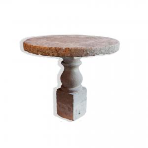 Antique round stone table. 1800s era.